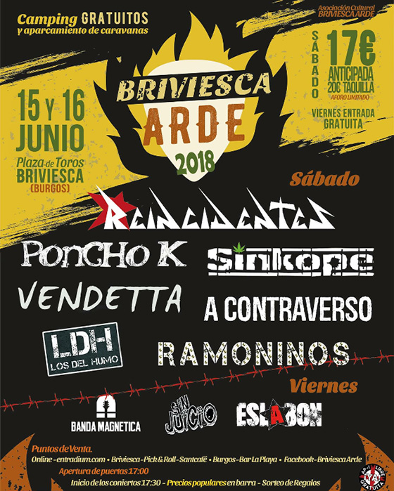 Cartel festival Briviesca Arde 2018