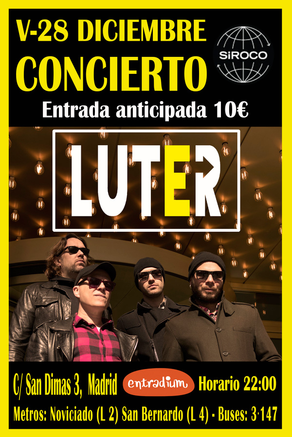 Cartel concierto Luter en Madrid