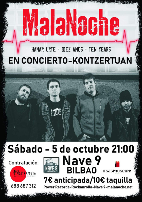 MalaNoche - Concierto en la sala Nave 8 de Bilbao