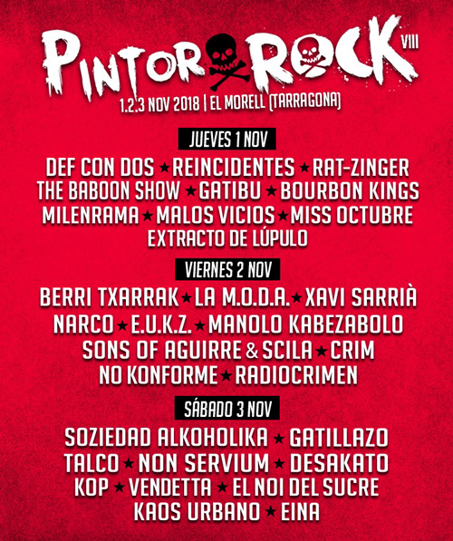 Cartel del festival Pintor Rock 2018