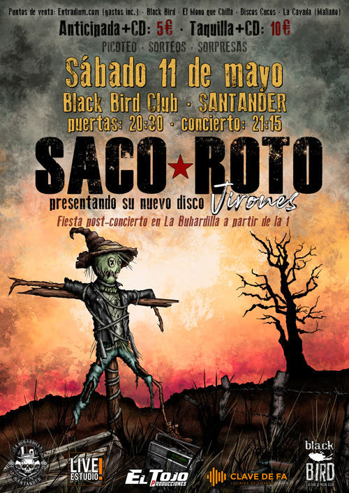 Cartel concierto Saco Roto en Santander