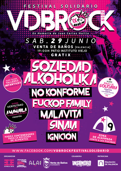 Cartel del festival VDB Rock 2019