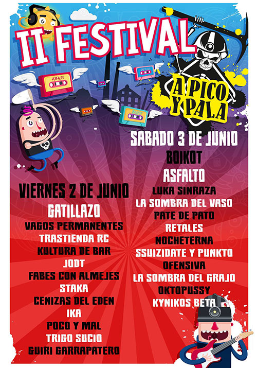 Cartel por días del Festival A Pico y Pala 2017
