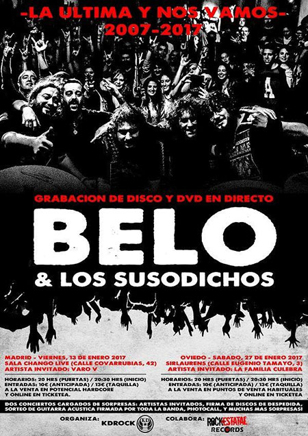 Cartel despedida Belo y los Susodichos