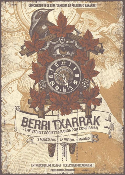 Cartel fin de gira Berri Txarrak en Madrid