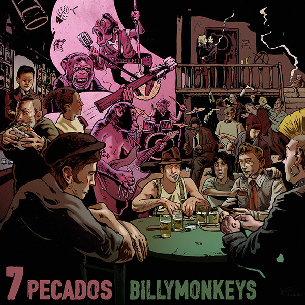 Portada de 7 Pecados, disco de Billymonkeys