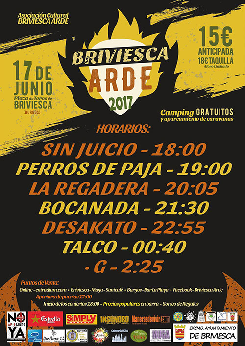 Horarios Festival Briveisca Arde 2017