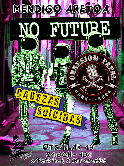 Cartel del concierto de Cabezas Suicidas y Obsesión Fatal