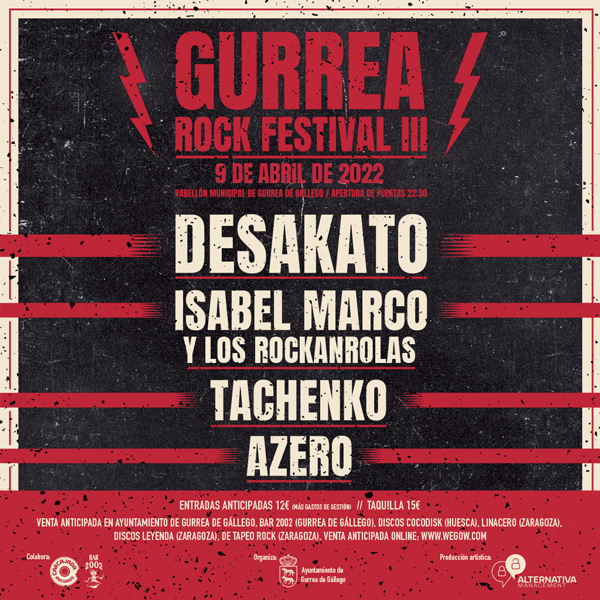 Entradas y cartel del Gurrea Rock 2022