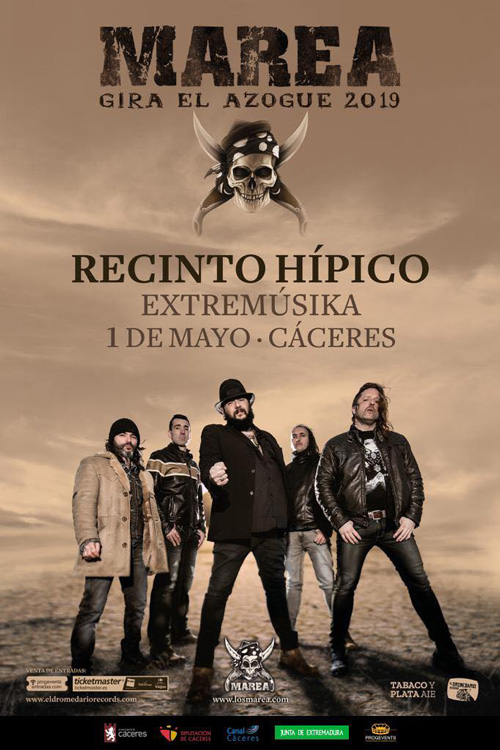 Cartel concierto de Marea en Cáceres (Extremúsika)