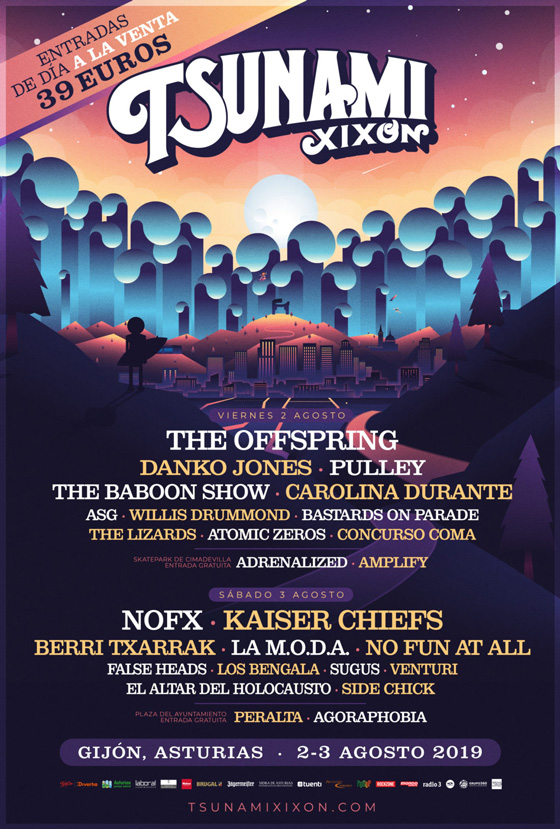 Cartel del festival Txunami Gijón 2019