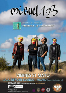 Cartel del concierto de Miguel 1,2,3 en Madrid