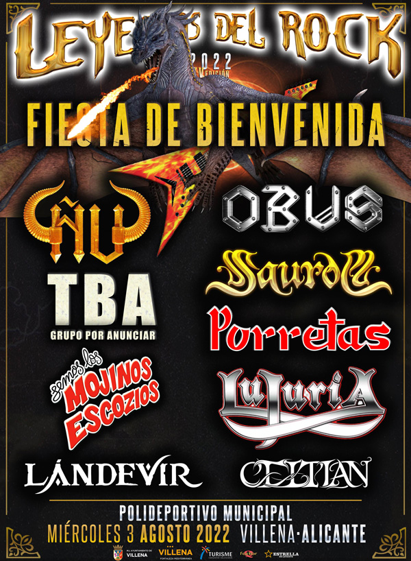 Conciertos para la fiesta de bienvenida del Leyendas del Rock