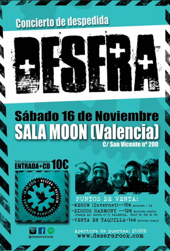 Concierto de regreso de Desera en Valencia