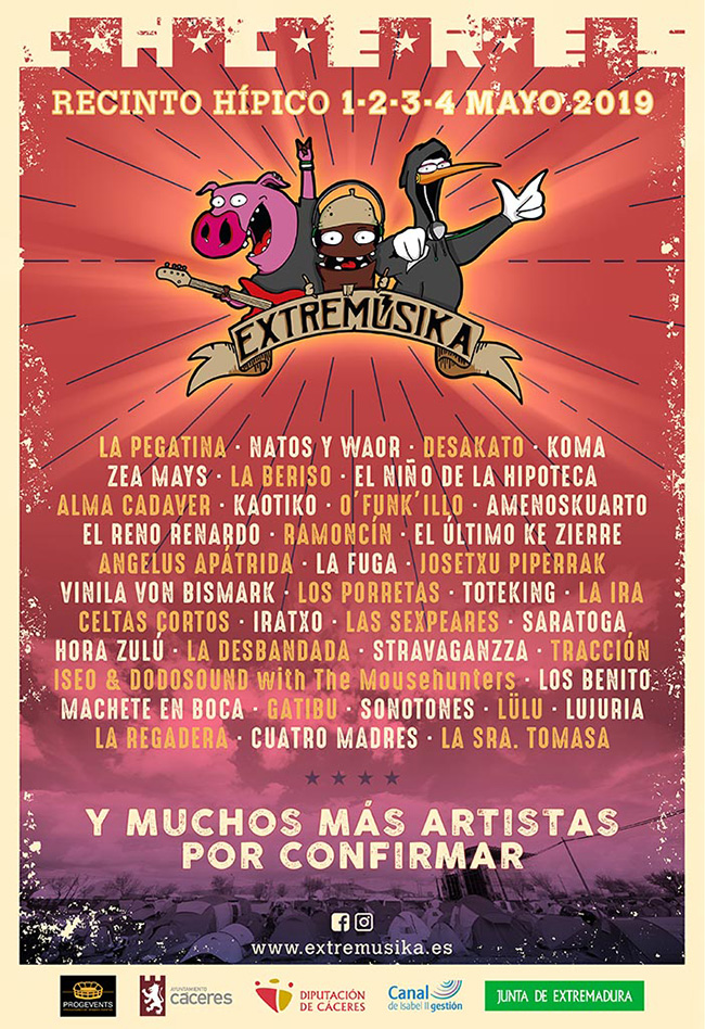 Avance del cartel del festival Extremúsika 2019