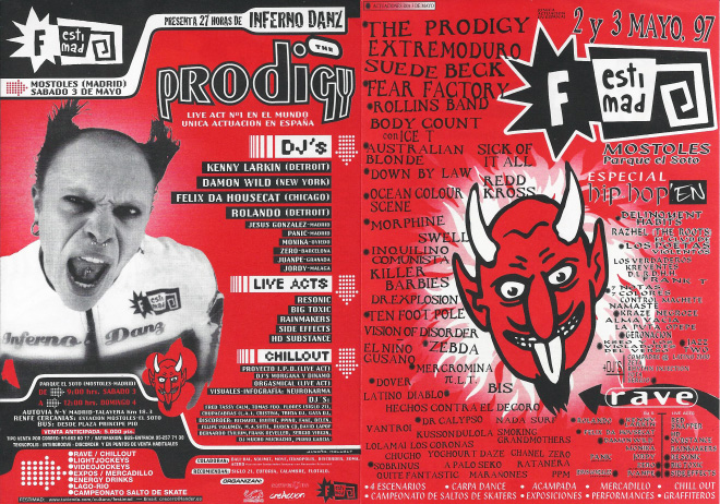 Cartel del Festimad de 1997 con Extremoduro
