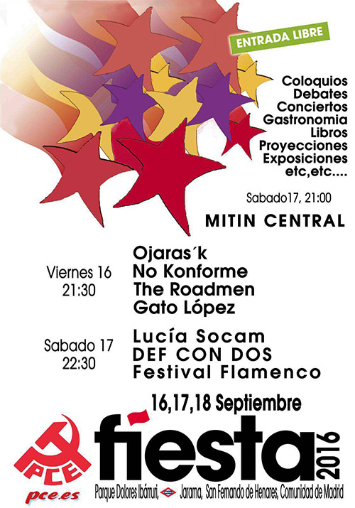 Cartel de las fiestas del PCE