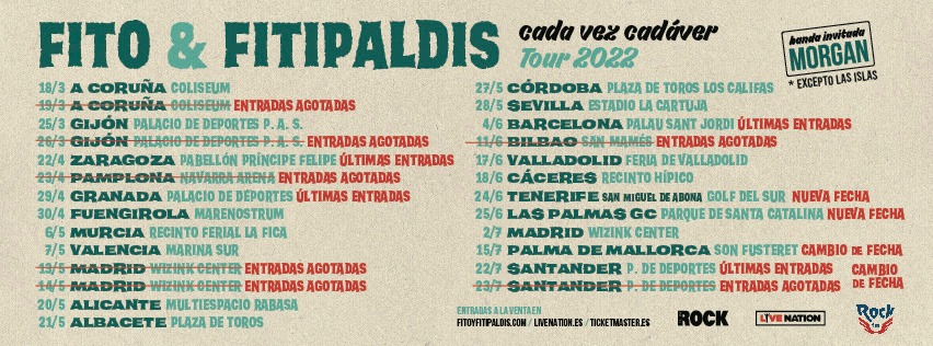 Fechas de la gira de Fito&Fitipaldis