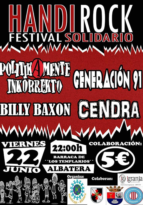 Cartel del festival Handi Rock 2018