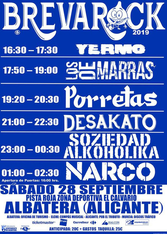 Horarios del Festival Breva Rock 2019