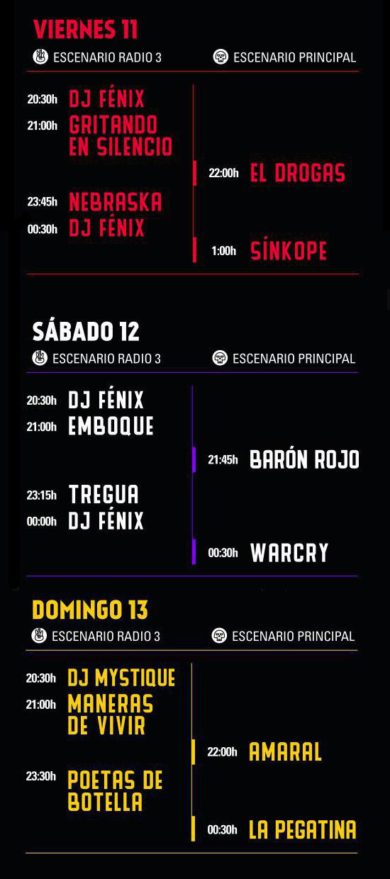 Horarios Festival Rock en la Feria