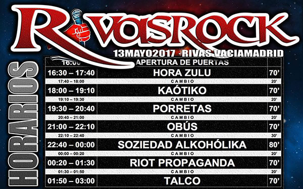 Horarios Rivas Rock