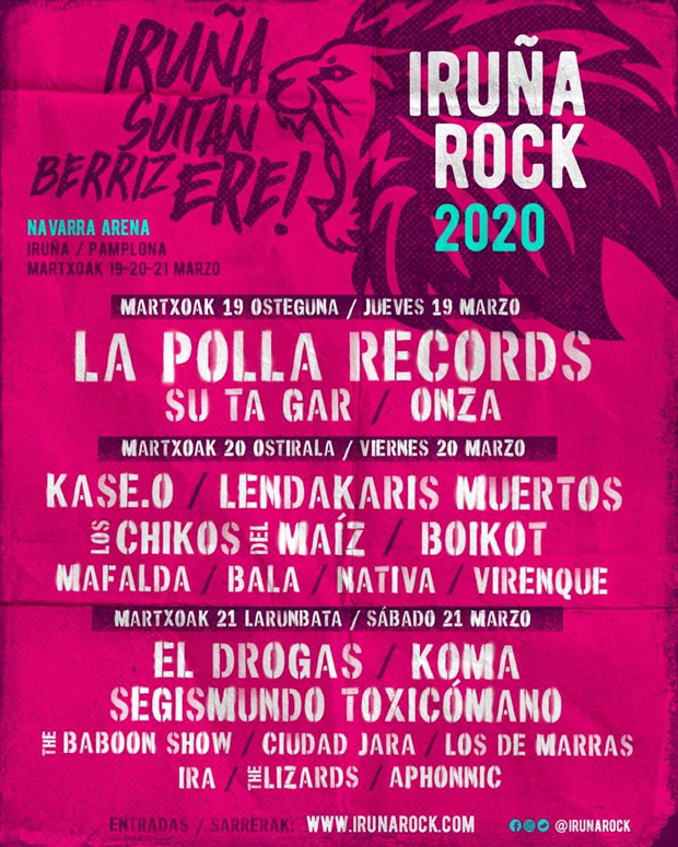 Cartel del festival Iruña Rock