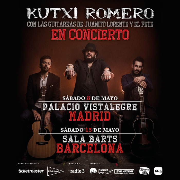 Cartel de los conciertos de Kutxi en Madrid y Barcelona