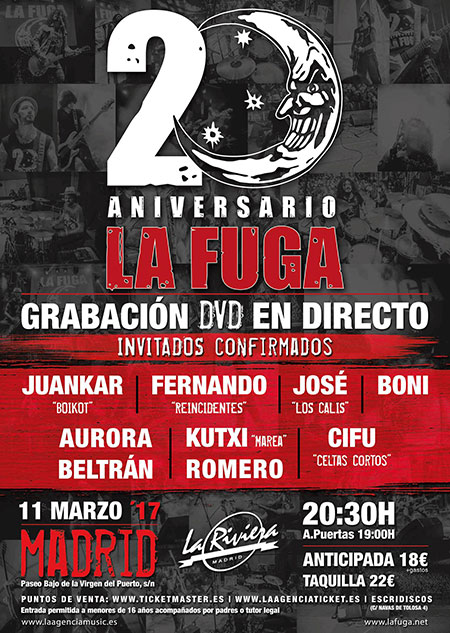 Cartel: Invitados directo La Fuga