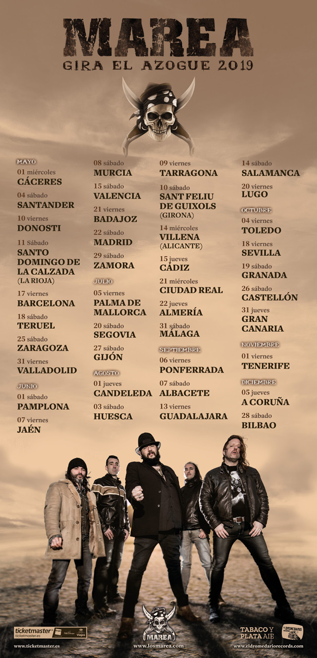 Conciertos de la gira El Azogue de Marea