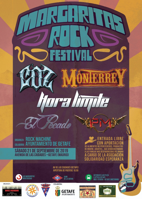 Cartel festival Margartias Rock 2019 de Getafe