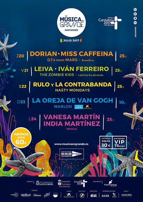 Cartel Música en Grande Santander 2017
