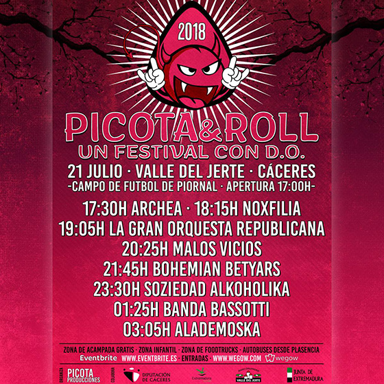 Horarios del festival Picota & Roll del Valle del Jerte
