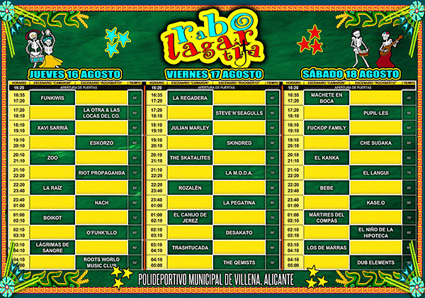 Horarios del festival Rabolagartija