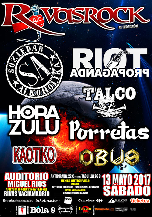 Cartel del festival Rivas Rock 2017