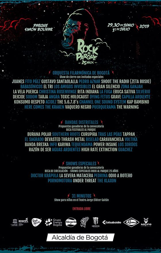 Cartel festival Rock al Parque