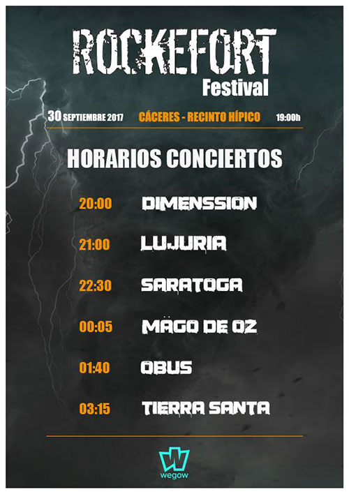 Horarios del festival Rockefort