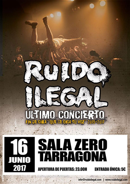 Cartel concierto Ruido Ilegal en Tarragona