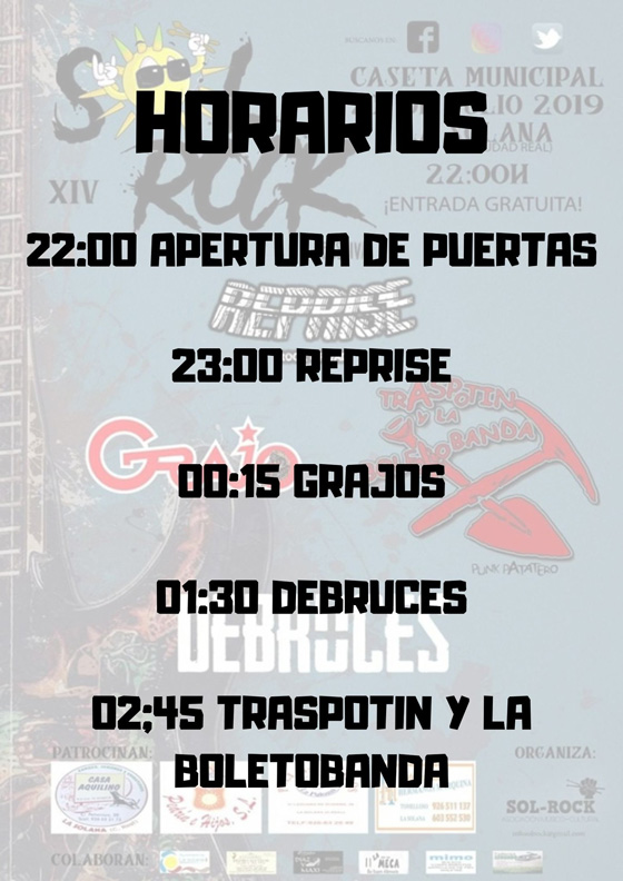 Horarios del festival SolRock