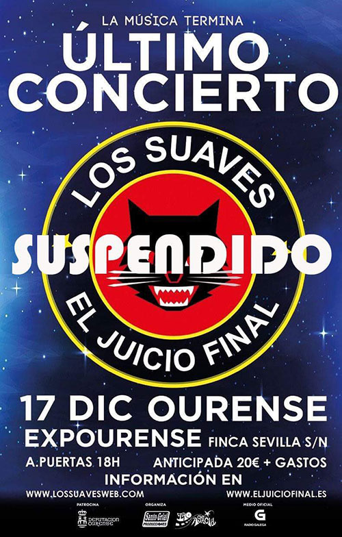 Cartel Suspendido el concierto de despedida de Los Suaves en Ourense