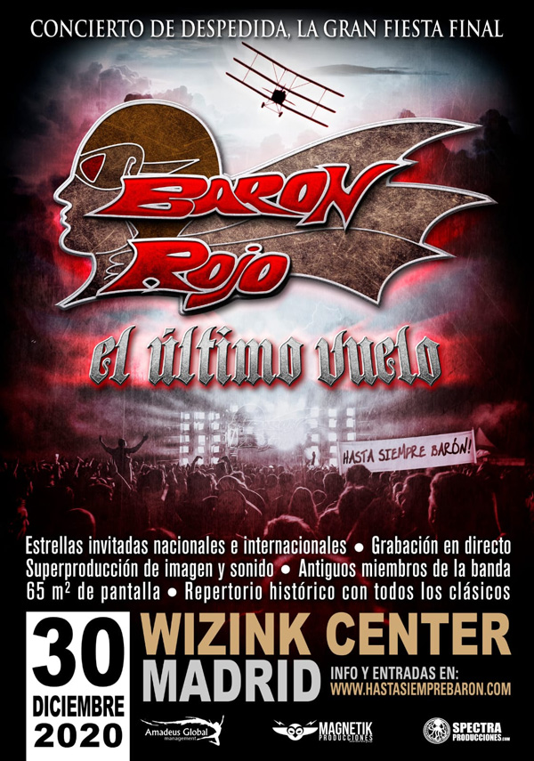 Cartel concierto despedida de Barón Rojo