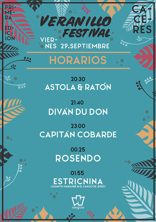 Horarios del Veranillo Festival