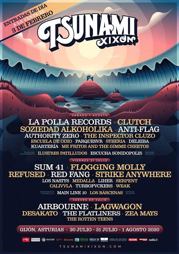 Cartel del festival Tsunami Xixón 2020