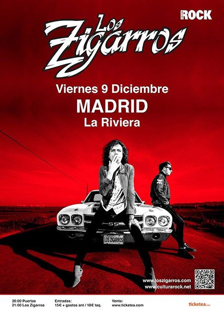 Cartel concierto Los Zigarros en La Riviera (Madrid)