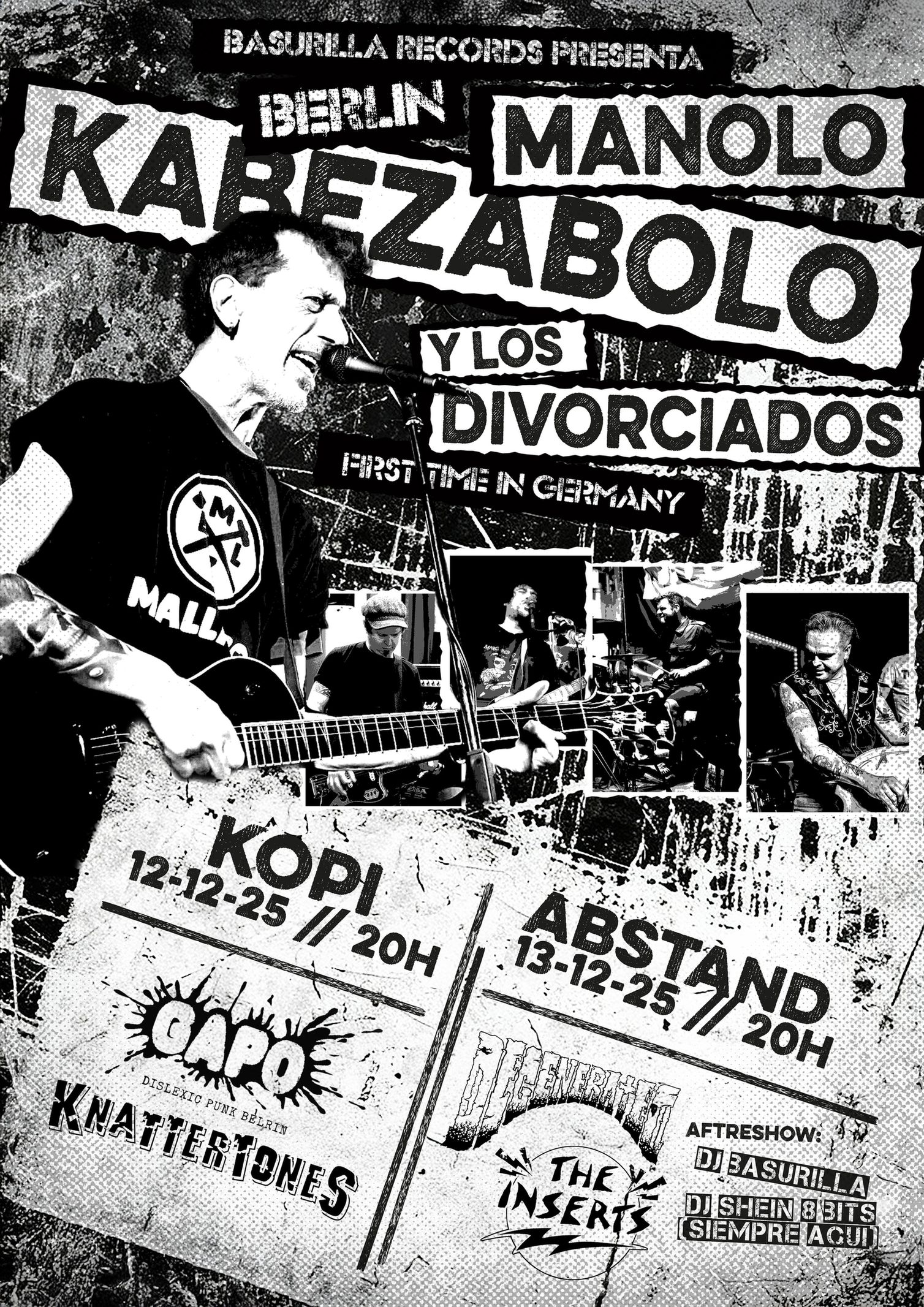 Manolo Kabezabolo y Los Divorciados: dos conciertos en Berlín y acústico secreto; grabación de un 7