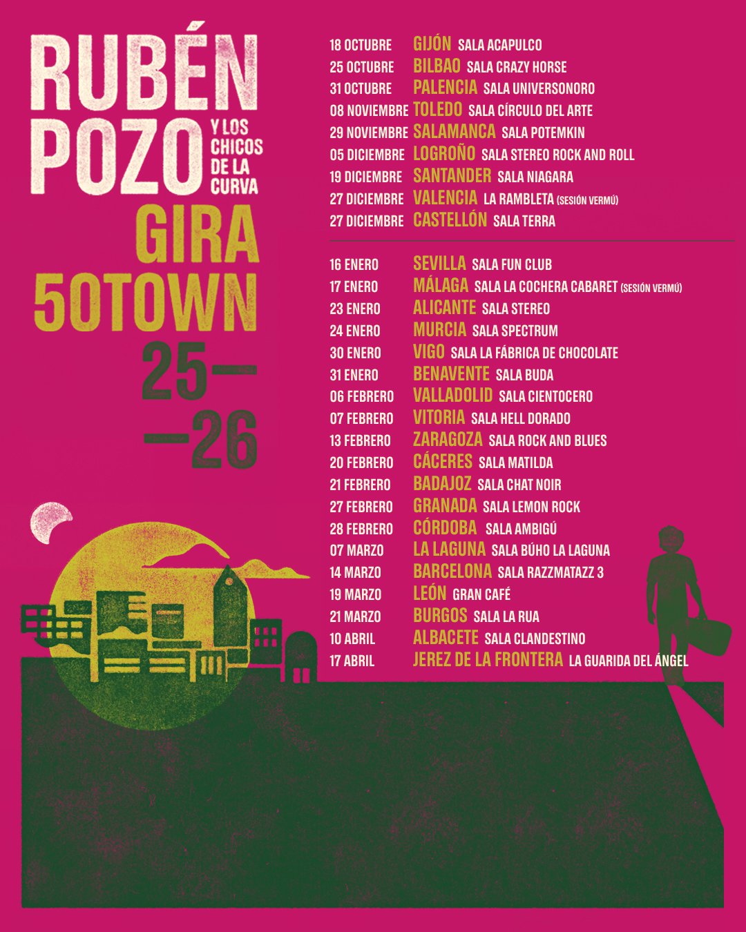 Rubén Pozo publica 50town y sale de gira con Los Chicos de la Curva
