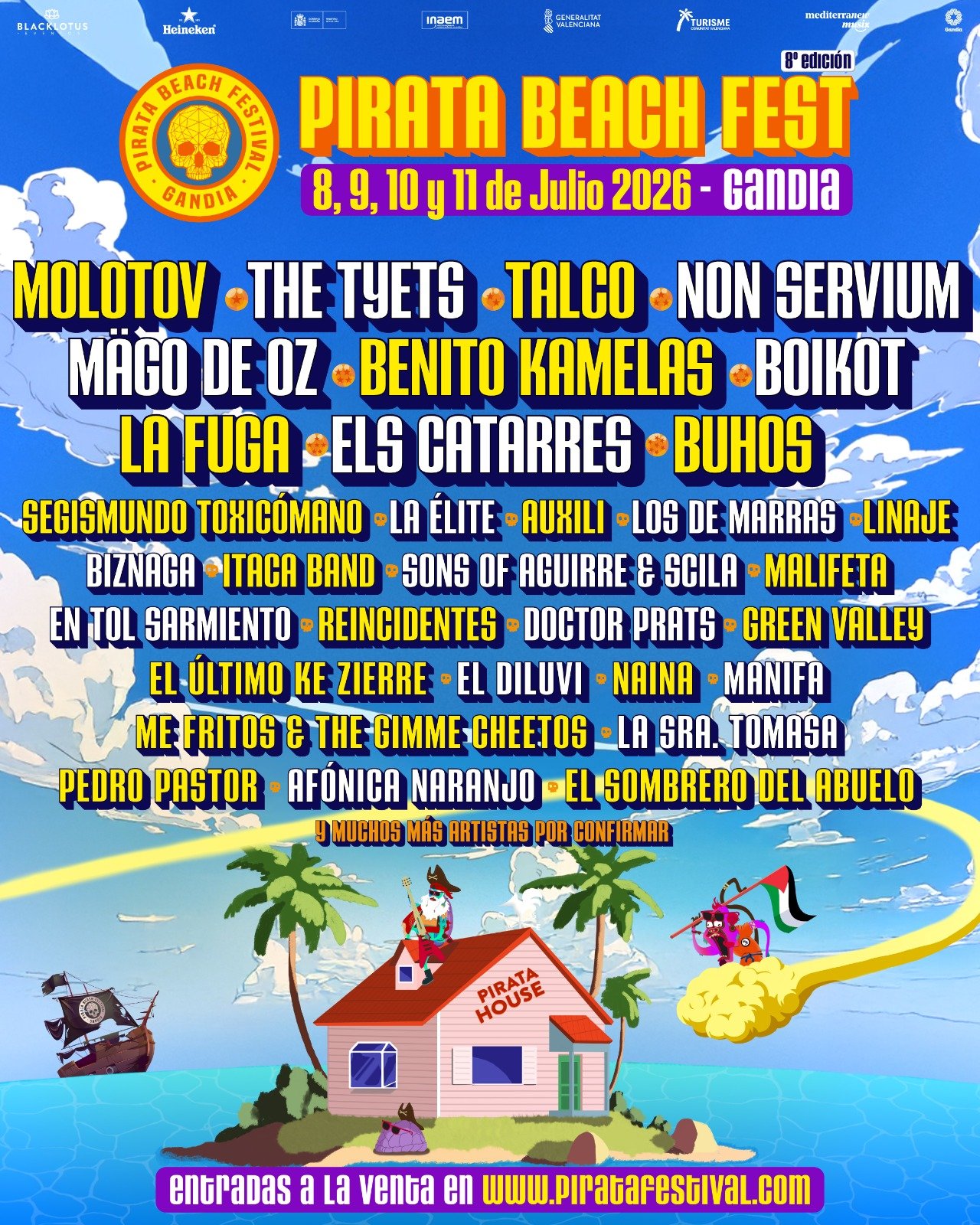 Pirata Beach Fest 2026: primer avance con Molotow, The Tyets, Talco, Non Servium y más