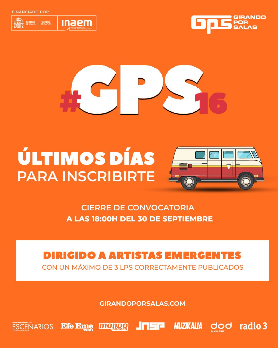 Últimos días para inscribirse en la convocatoria #GPS16 de Girando Por Salas